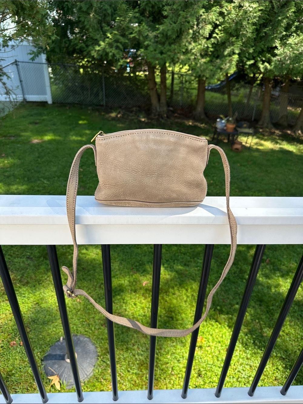 Coach Taupe Leather Crossbody Bag
